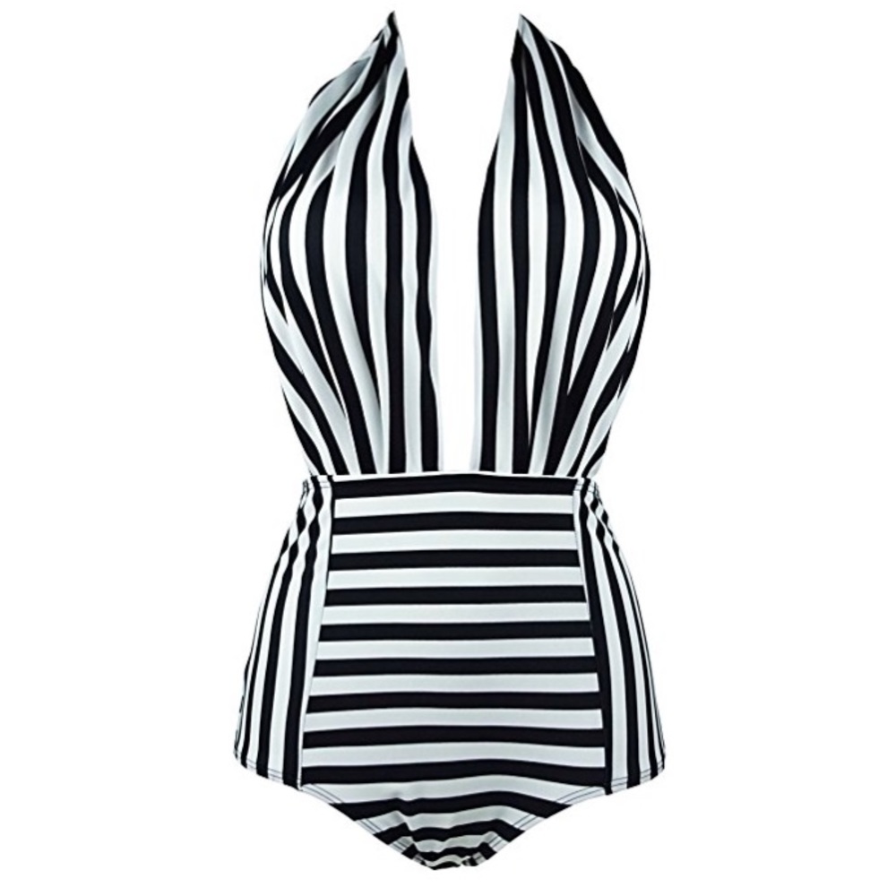 Brand new one piece open back bathing suit